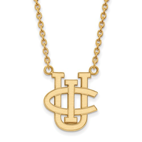 University of California-Irvine Sterling Silver Gold Plated Large Pendant Necklace