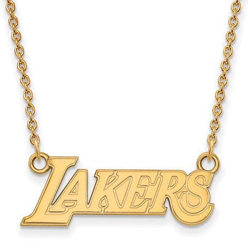 Los Angeles Lakers Sterling Silver Gold Plated Small Pendant Necklace