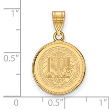 University of California Berkeley Sterling Silver Gold Plated Medium Crest Pendant