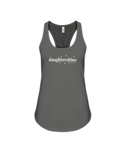 Daughtershine Brand Logo White Flowy Racerback Tank