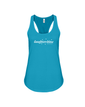 Daughtershine Brand Logo White Flowy Racerback Tank