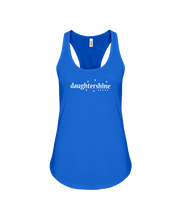Daughtershine Brand Logo White Flowy Racerback Tank