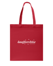 Daughtershine Brand Logo White Canvas Shopping Tote