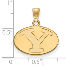 Brigham Young University 14k Sterling Silver Gold Plated Small Pendant