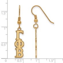 Gamma Phi Beta Sorority Sterling Silver Gold Plated Dangle Small Earrings