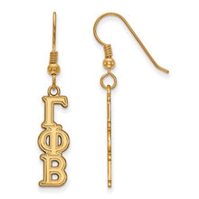 Gamma Phi Beta Sorority Sterling Silver Gold Plated Dangle Small Earrings