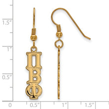 Pi Beta Phi Sorority Sterling Silver Gold Plated Dangle Small Earrings