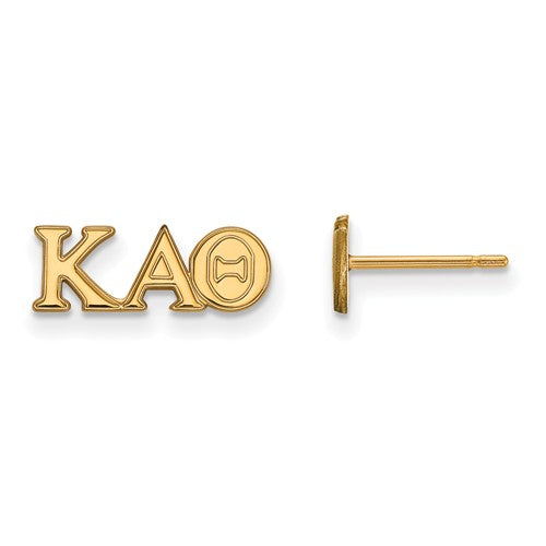 Kappa Alpha Theta Sorority Sterling Silver Gold Plated Extra Small Post Earrings