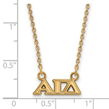 Alpha Gamma Delta Sorority Sterling Silver Gold Plated Extra Small Pendant Necklace