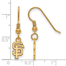 San Francisco Giants Sterling Silver Gold Plated Extra Small Dangle Earrings