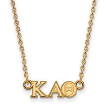 Kappa Alpha Theta Sorority Sterling Silver Gold Plated Extra Small Pendant Necklace