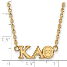 Kappa Alpha Theta Sorority Sterling Silver Gold Plated Medium Pendant Necklace