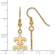 New Orleans Saints Gold Plated Extra Small Dangle Wire Earrings