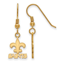 New Orleans Saints Gold Plated Extra Small Dangle Wire Earrings