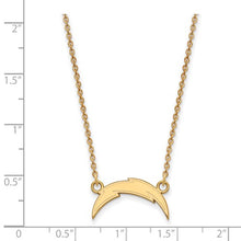 Los Angeles Chargers 10k Yellow Gold Small Pendant with Necklace