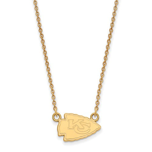 Kansas City Chiefs Gold Plated Small Pendant with Necklace