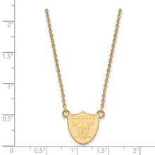 Oakland Raiders 14k Yellow Gold Small Pendant with Necklace