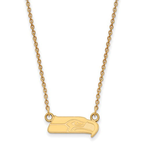 Seattle Seahawks Gold Plated Small Pendant with Necklace