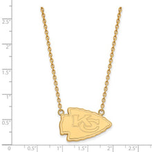 Kansas City Chiefs Gold Plated Large Pendant with Necklace