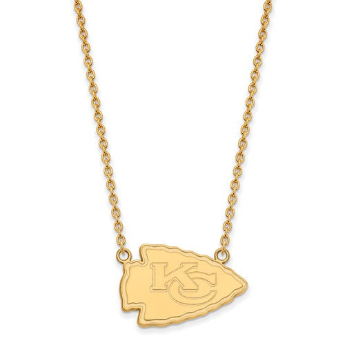 Kansas City Chiefs Gold Plated Large Pendant with Necklace