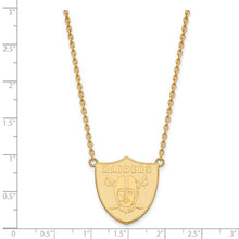 Oakland Raiders 10k Yellow Gold Large Pendant with Necklace