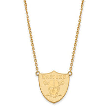 Oakland Raiders 10k Yellow Gold Large Pendant with Necklace