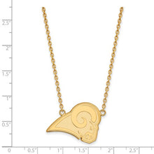 Los Angeles Rams 14k Yellow Gold Large Pendant with Necklace