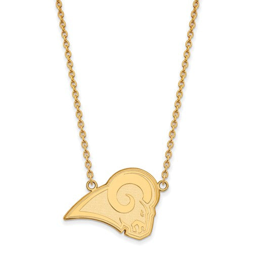 Los Angeles Rams 14k Yellow Gold Large Pendant with Necklace