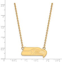 Seattle Seahawks 10k Yellow Gold Large Pendant with Necklace
