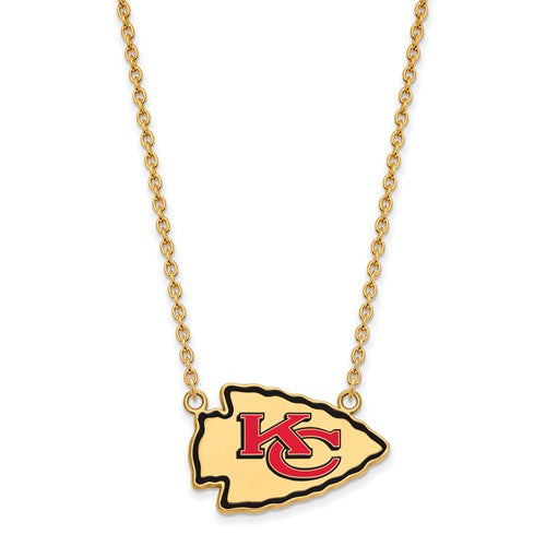 Kansas City Chiefs Gold Plated Large Pendant with Necklace