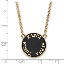 Kappa Alpha Theta Sorority Sterling Silver Gold Plated Small Enameled Pendant Necklace