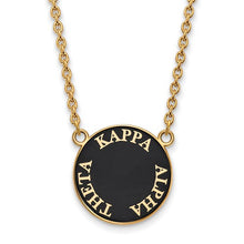 Kappa Alpha Theta Sorority Sterling Silver Gold Plated Small Enameled Pendant Necklace