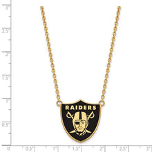 Oakland Raiders Gold Plated Large Pendant with Necklace