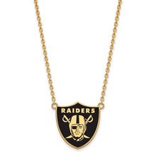 Oakland Raiders Gold Plated Large Pendant with Necklace