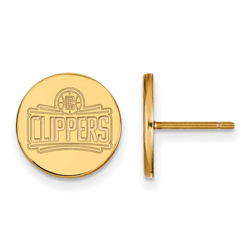 Los Angeles Clippers Sterling Silver Gold Plated Small Disc Earrings
