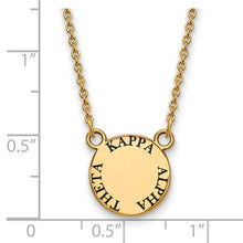 Kappa Alpha Theta Sorority Sterling Silver Gold Plated Extra Small Enameled Pendant Necklace