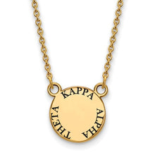 Kappa Alpha Theta Sorority Sterling Silver Gold Plated Extra Small Enameled Pendant Necklace