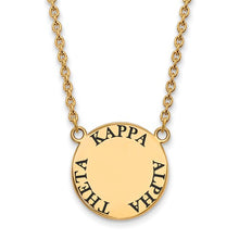 Kappa Alpha Theta Sorority Sterling Silver Gold Plated Small Enameled Pendant Necklace