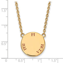 Pi Beta Phi Sorority Sterling Silver Gold Plated Small Enameled Pendant Necklace