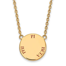 Pi Beta Phi Sorority Sterling Silver Gold Plated Small Enameled Pendant Necklace