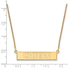 Kansas City Chiefs Gold Plated Small Bar Necklace