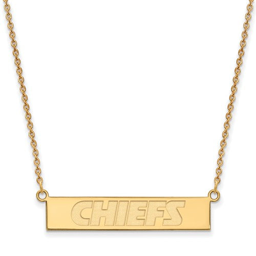 Kansas City Chiefs Gold Plated Small Bar Necklace