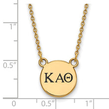 Kappa Alpha Theta Sorority Sterling Silver Gold Plated Extra Small Enameled Pendant Necklace