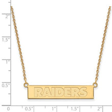 Oakland Raiders 14k Yellow Gold Small Bar Necklace