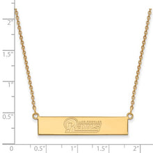 Los Angeles Rams 10k Yellow Gold Small Bar Necklace