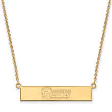 Los Angeles Rams 14k Yellow Gold Small Bar Necklace