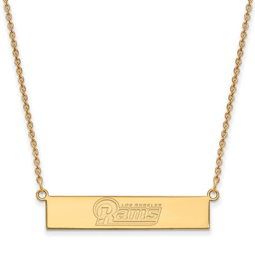 Los Angeles Rams 14k Yellow Gold Small Bar Necklace