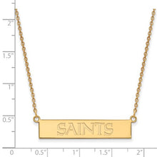 New Orleans Saints Gold Plated Small Bar Necklace