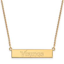 Minnesota Vikings 14k Yellow Gold Small Bar Necklace