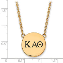 Kappa Alpha Theta Sorority Sterling Silver Gold Plated Small Enameled Pendant Necklace